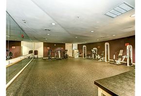 Capitol Heights apartment for rent - a gym with a lot of exercise equipment and mirrors