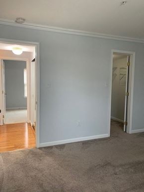 Laurel apartment for rent - A room with a carpeted floor and two open doors.