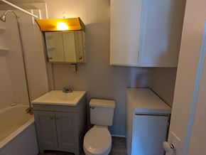 Great Falls apartment for rent - a small bathroom with a toilet and a sink