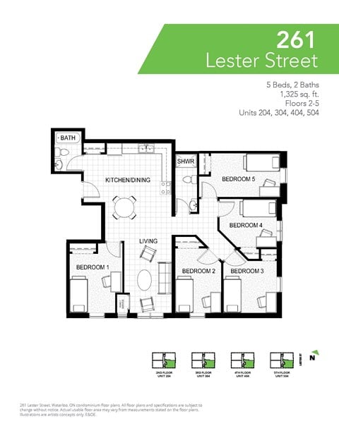 Floor plan for studio, 2 baths, 100 sqft