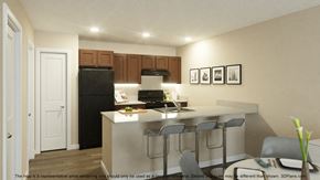 Sayreville apartment for rent - a rendering of a kitchen with a bar and stools