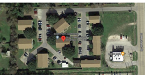 El Campo apartment for rent - a map of a neighborhood with a street address and a parking lot