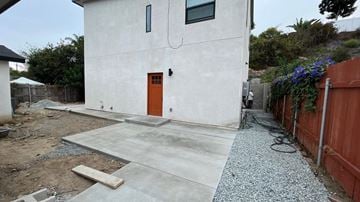San Diego, Ca 92117 house for rent - the back of a white house with a orange door