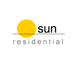 Louisville apartment for rent - A yellow circle with the word sun and the words residential underneath it.