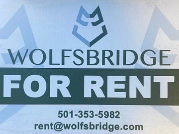 Benton house for rent - A sign advertising Wolfsbridge for rent with a phone number and email address.