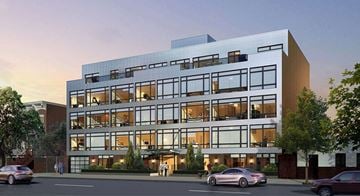 Brooklyn apartment for rent - a rendering of an apartment building on a city street