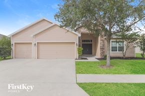 Zephyrhills house for rent - A house with a garage and a tree in front of it.