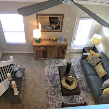Saint Louis apartment for rent - a living room with a couch and a table