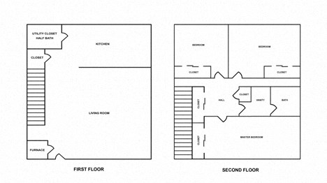 Floor plan for 3 beds, 2 baths, 1479 sqft
