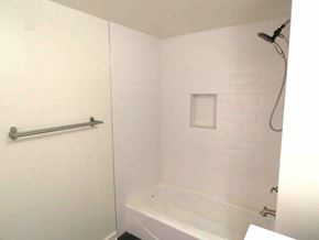 Little Rock apartment for rent - a bathroom with a shower and a bath tub