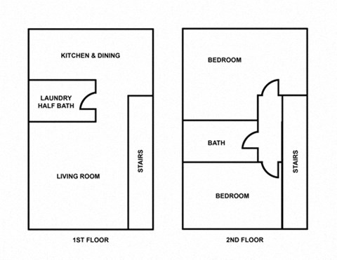 Floor plan for 2 beds, 2 baths, 912 sqft