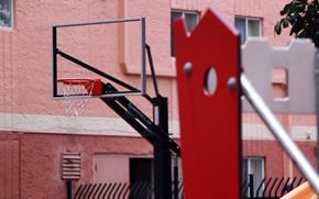 Homestead apartment for rent - a basketball hoop in front of a building