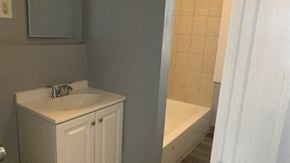 Hartford apartment for rent - a bathroom with a sink and a bath tub