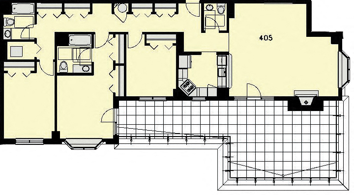 Floor plan for 3 beds, 2.5 baths, 1656 sqft