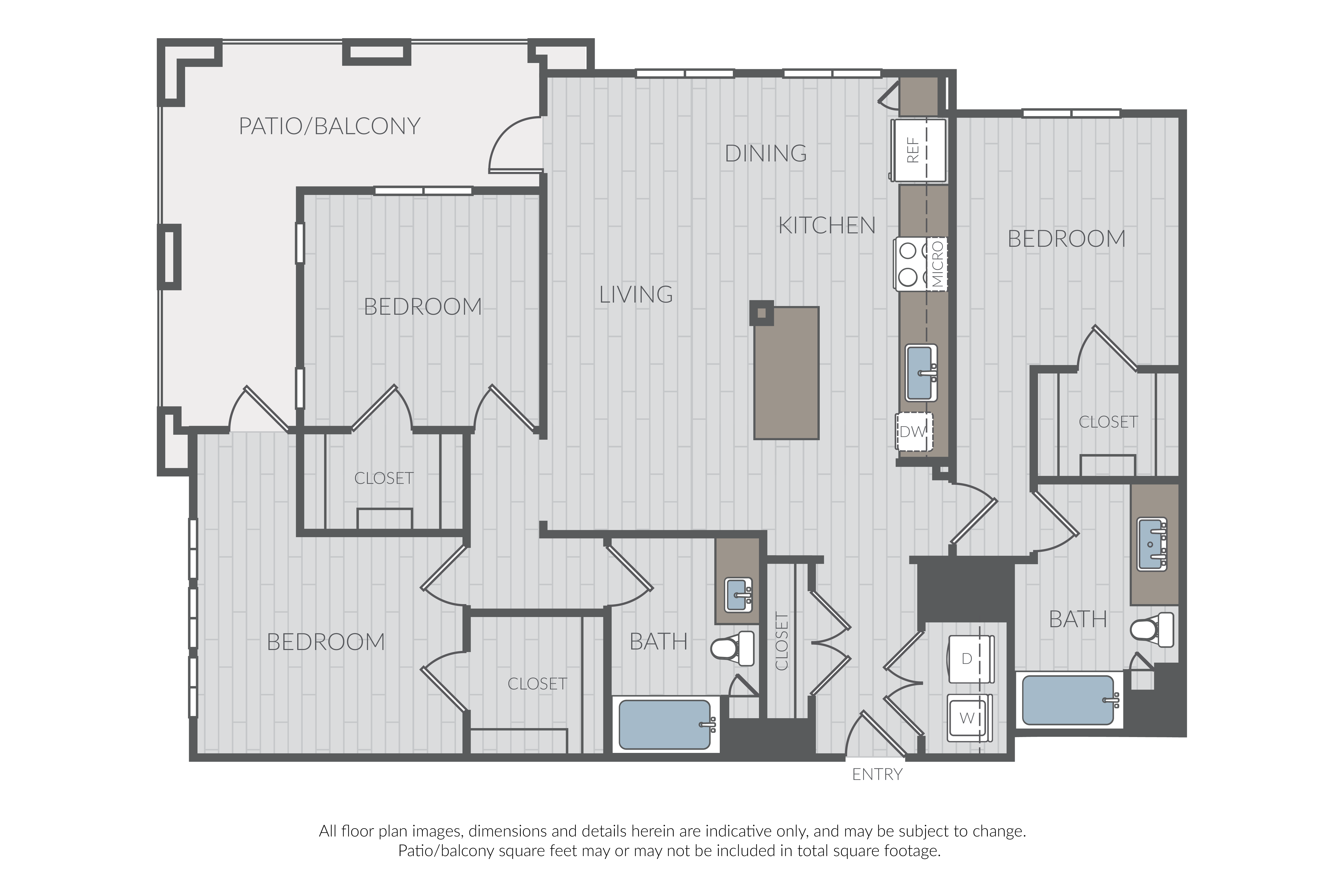 Floor plan for 3 beds, 2 baths, 1546 sqft
