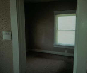Saint Louis house for rent - a room with a window and a carpeted floor