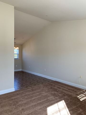 Laurel apartment for rent - a living room with white walls and carpet and a window