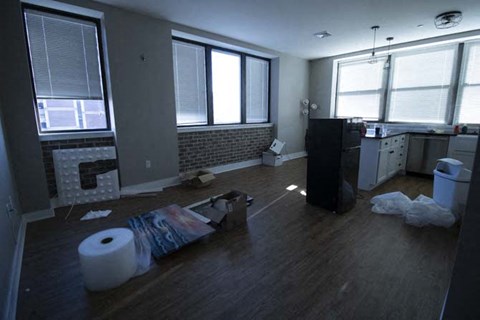 Floor plan for 1 bed, 1 bath, 687 sqft