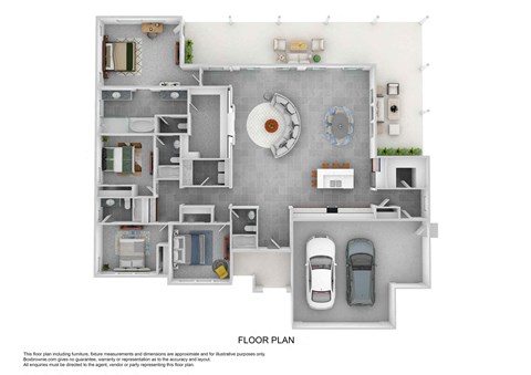 Floor plan for 4 beds, 4 baths, 2499 sqft