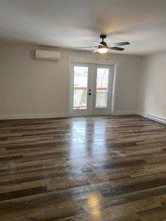 Kentville apartment for rent - an empty living room with a ceiling fan and a door
