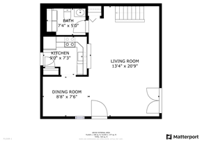 Aurora house for rent - a floor plan of a house with a bedroom and a living room