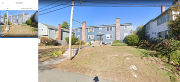 Marblehead apartment for rent - the front of a house with a yard and a blue house