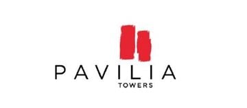 Markham apartment for rent - The image shows a logo with the text "PAVIA TOWERS" in black with a red graphic element.