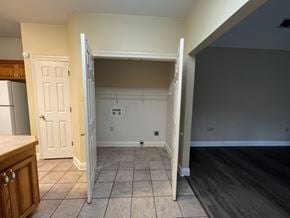 Collins apartment for rent - A room with a white door and a white wall.