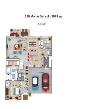 El Paso house for rent - the floor plan of level 1 of the montréal del sol condos
