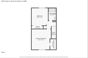 North Fort Myers apartment for rent - A floor plan for a property at 4493 Frankie Ct, North Fort Myers, FL 33903.