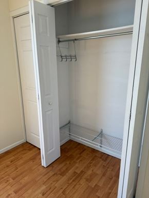 Trevose apartment for rent - A white closet with a shelf and a door.