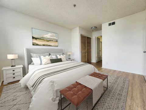 Floor plan for 2 beds, 2 baths, 877 sqft