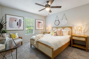 Gulfport apartment for rent - Bedroom With Ceiling Fan at Timber at the Bay, Gulfport, Mississippi