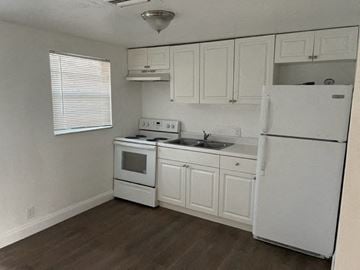 North Fort Myers apartment for rent - a white kitchen with a stove and a refrigerator