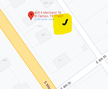 El Campo house for rent - a screenshot of a cell phone screen with a yellow