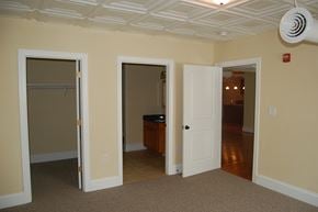 Suffolk apartment for rent - a living room with three doors and a closet