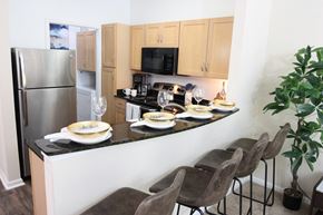Suffolk apartment for rent - View of the kitchen in the model home at Harbour Breeze Apartments in Suffolk Virginia