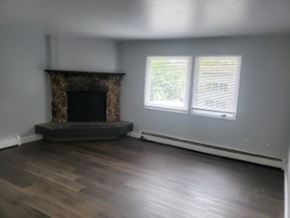Anchorage apartment for rent - A room with a fireplace and two windows.