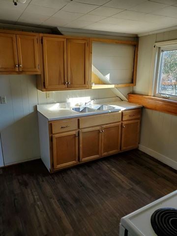 Westville apartment for rent - a kitchen with a sink and wooden floors