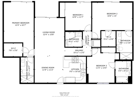 Floor plan for 4 beds, 4 baths, 1656 sqft