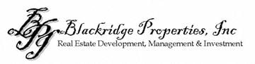 Jamaica Plain apartment for rent - The image is a logo for Blackridge Properties, Inc., a real estate development, management, and investment company.