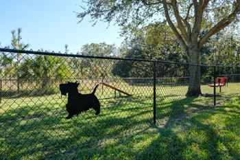 Dog park with obstacles