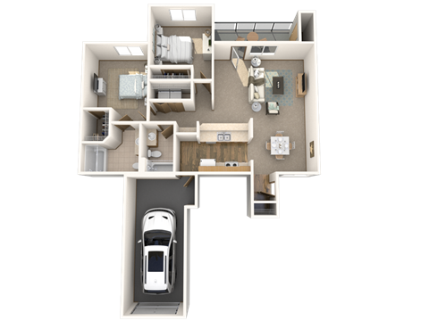 Floor plan for 2 beds, 2 baths, 1150 sqft