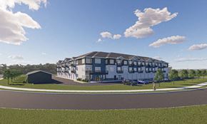 Kasson apartment for rent - a rendering of a large apartment building on the side of a road