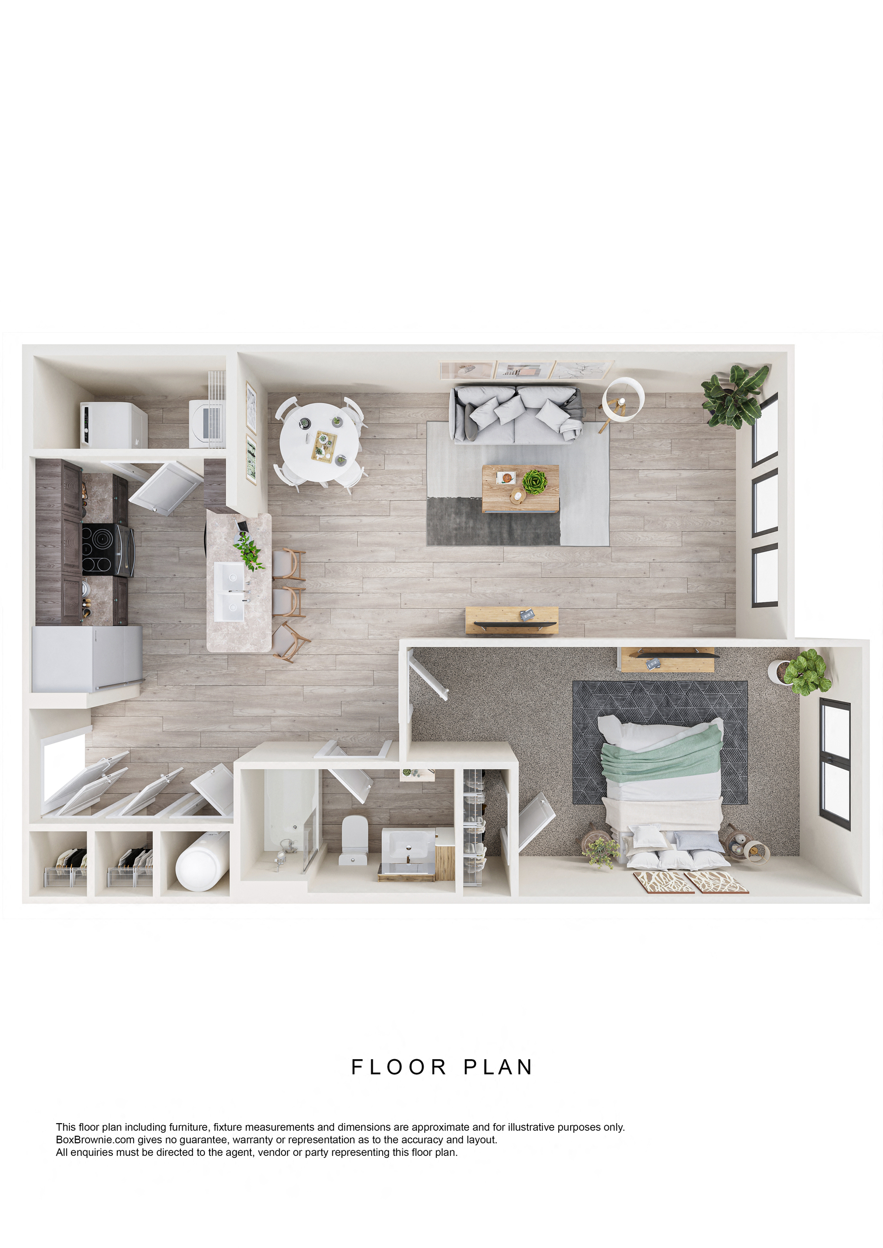 Floor plan for 1 bed, 1 bath, 871 sqft
