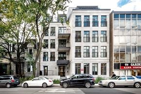 Westmount apartment for rent - the apartment building is on the corner of a city street