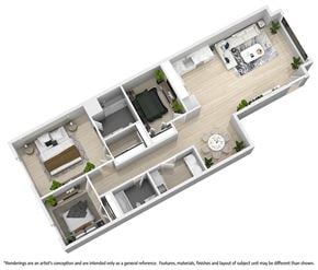 Newark apartment for rent - a floor plan of a house with a bedroom and a living room