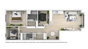 Newark apartment for rent - 3 bedroom floor plan  the residences at