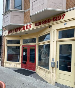 Coatesville apartment for rent - the front of a restaurant with a red door