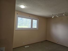 Calgary house for rent - A room with a window and a white ceiling light.
